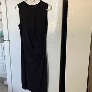 Theory Medium Black Cotton Modal Blend Midi Dress